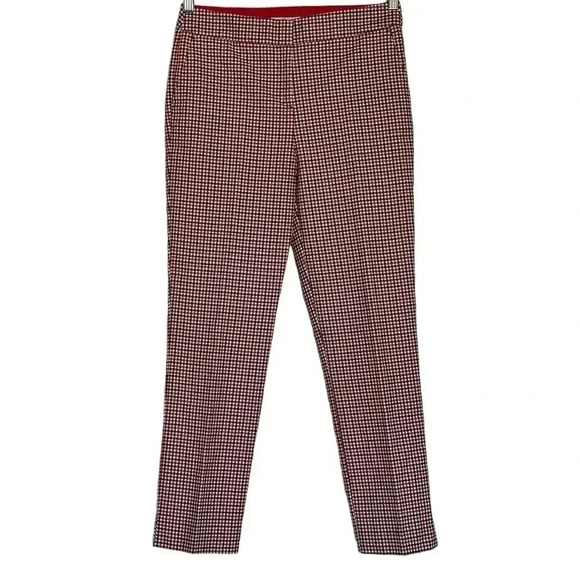 Boden Richmond 7/8 Trousers Women’s Size 6R in Houndstooth Red and Navy - Picture 1 of 7